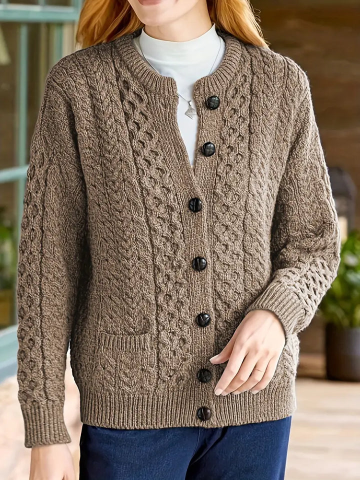 Audree - Cardigan Con Bottoni Lavorato A Maglia Intrecciata