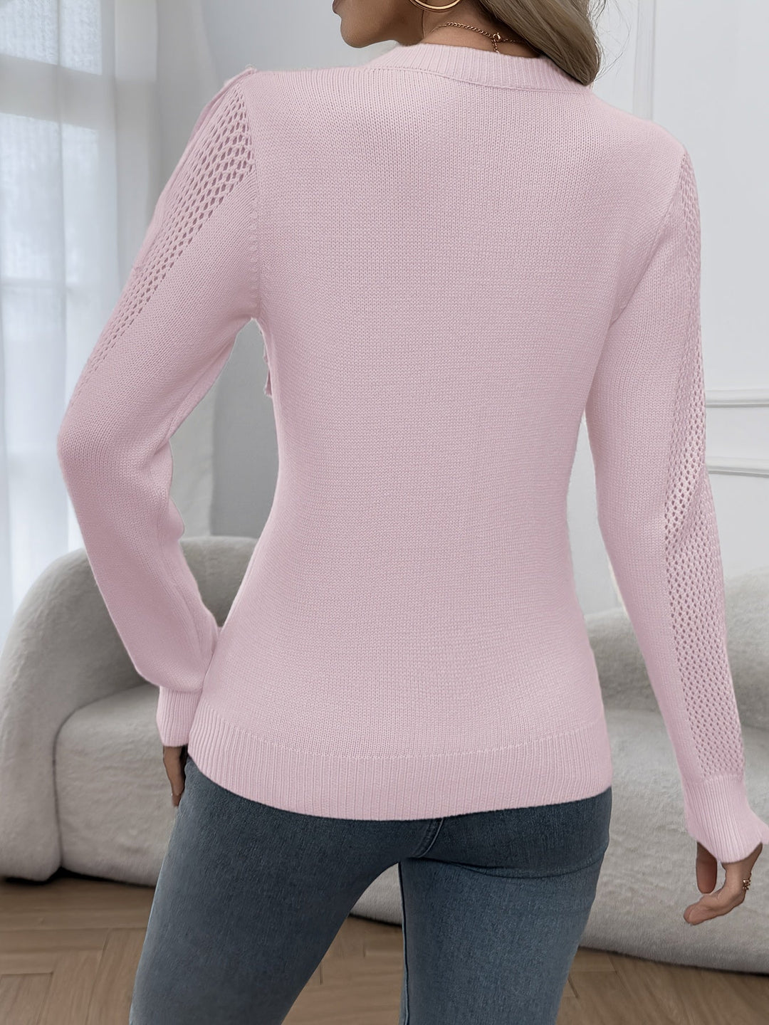 Thindra - Maglione Con Frange e Maniche Lunghe