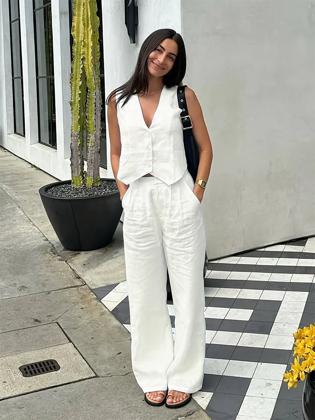 Jorja - Elegante Completo a Due Pezzi Senza Maniche