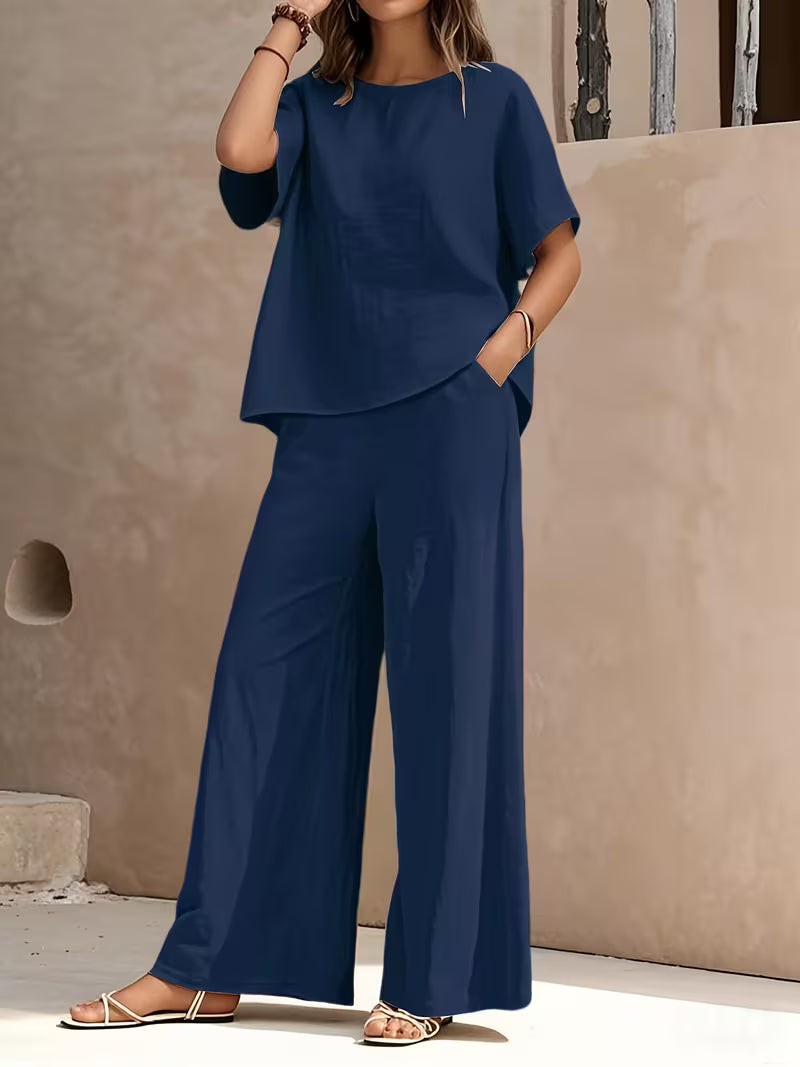Josy -  Set Composto da Maglietta a Maniche Corte e Pantaloni a Gamba Larga