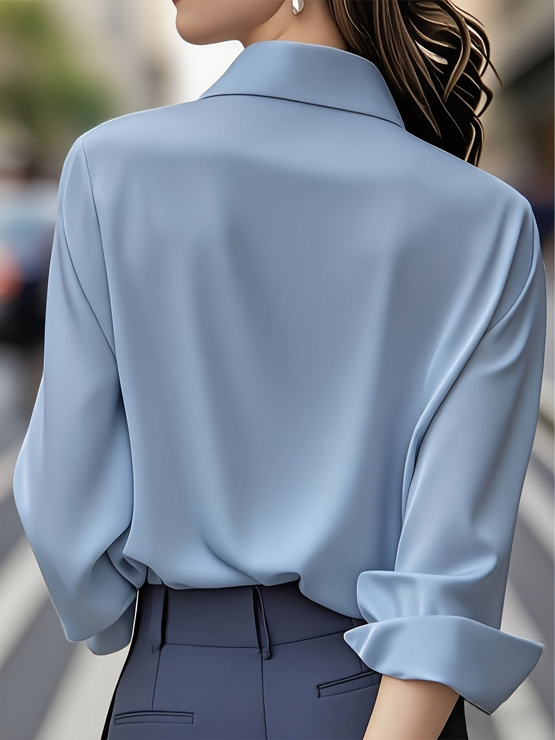 Elenochka - Elegante Camicia A Maniche Lunghe Bottoni