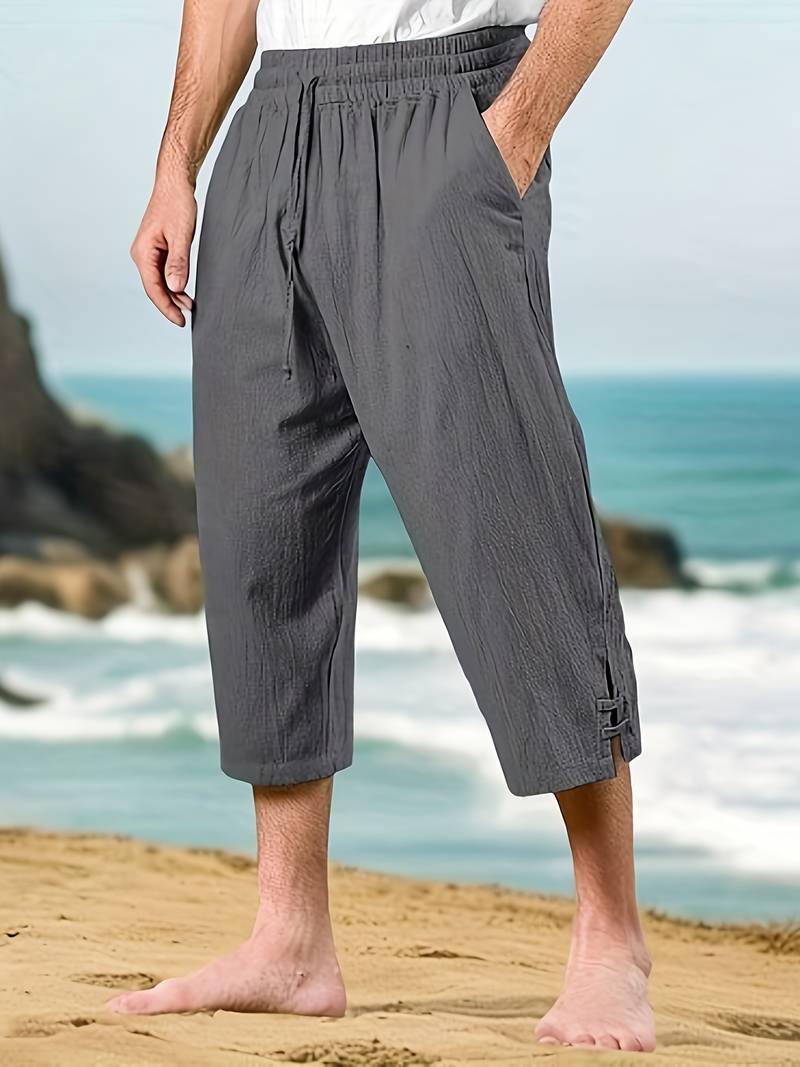 Eksteen - Pantaloni Casual in Lino Con Tasche Multiple