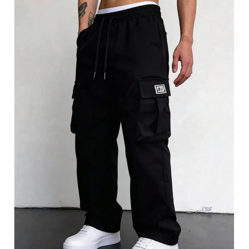 Nesham - Pantaloni Cargo Con Coulisse in Vita e Tasche