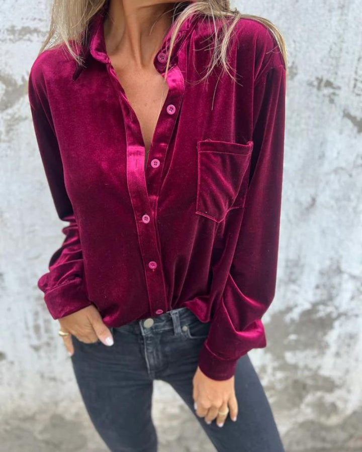 Arinka - Elegante Manica Lunga Camicia