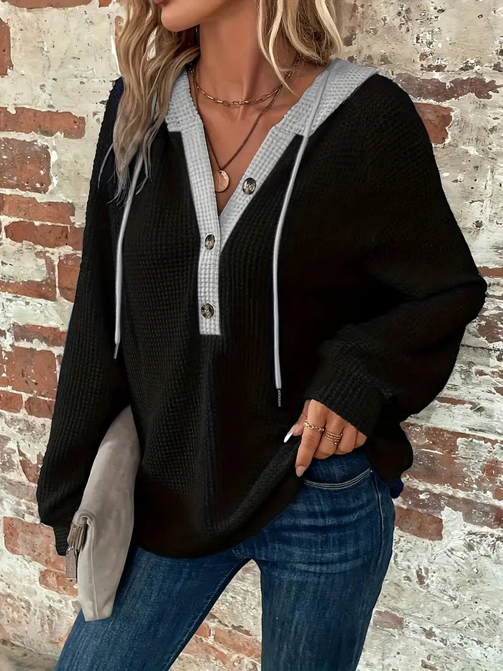 Snezhana - Felpa Con Cappuccio A Maniche Lunghe Con Coulisse Sul Davanti