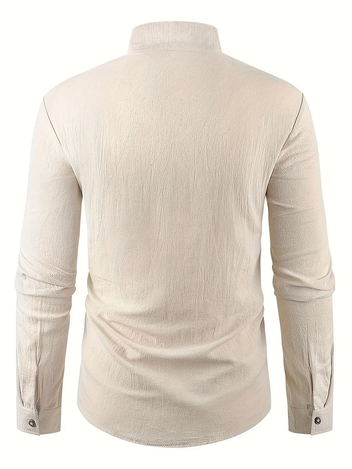 Shayne - Camicia Leggera In Cotone E Lino Con Maniche Lunghe