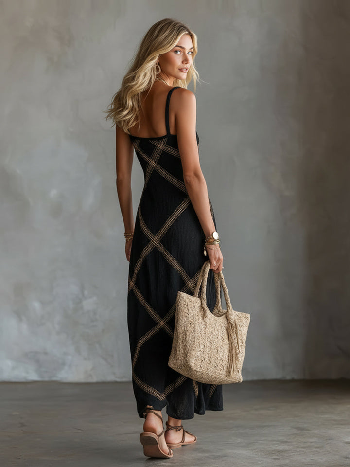 Nijila - Abito Lungo Senza Maniche In Stile Boho