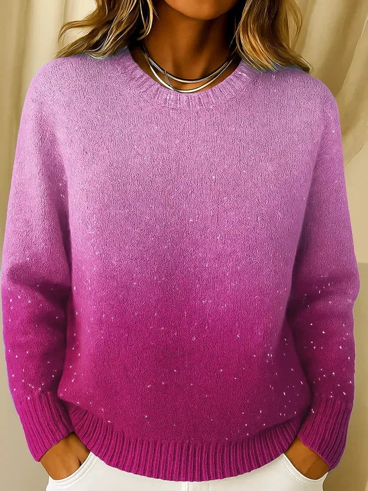 Izabell - Elegante Top In Maglia Con Effetto Sfumato Scintillante