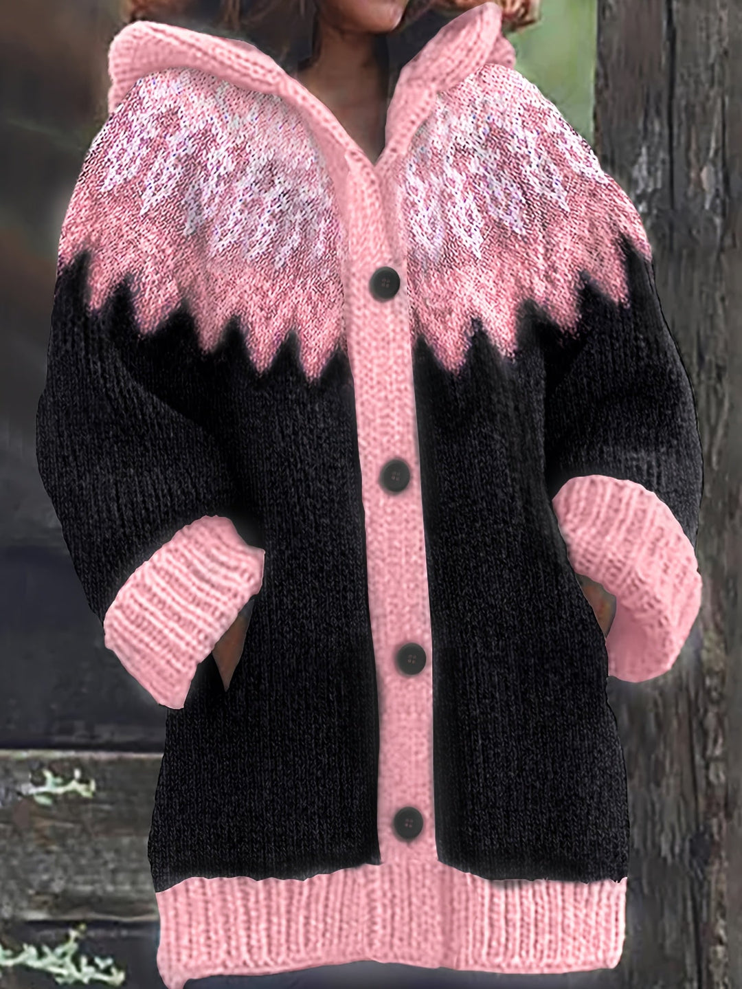 Gulnur - Elegante Maglione Invernale a Maniche Lunghe Con Cappuccio