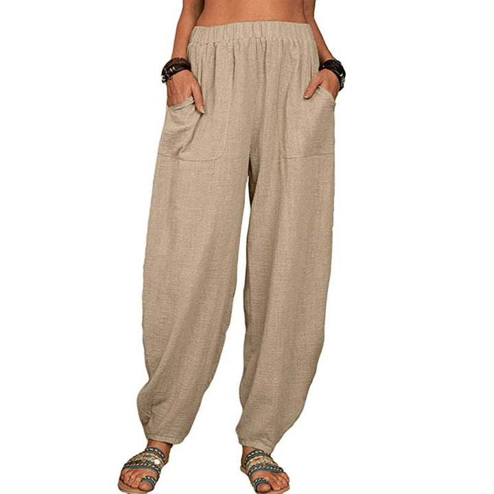 Zinzi - Pantaloni Harem Casual In Cotone e Lino