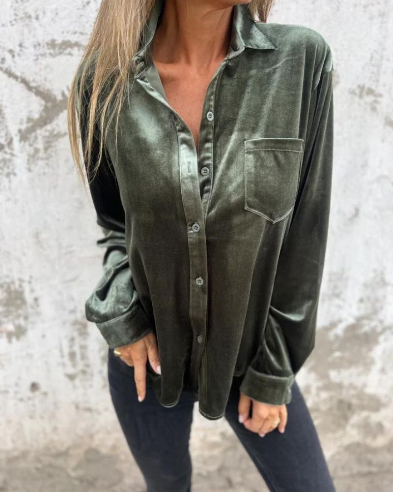 Arinka - Elegante Manica Lunga Camicia