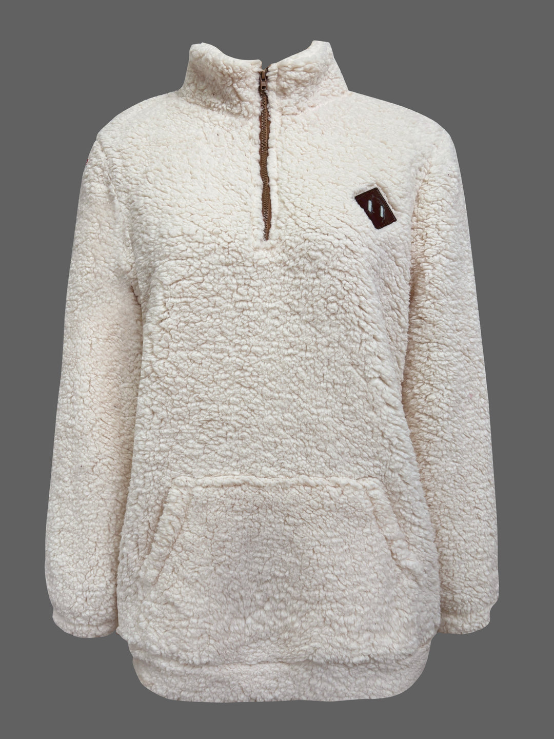 Willemien - Felpa Con Zip In Pile a Maniche Lunghe