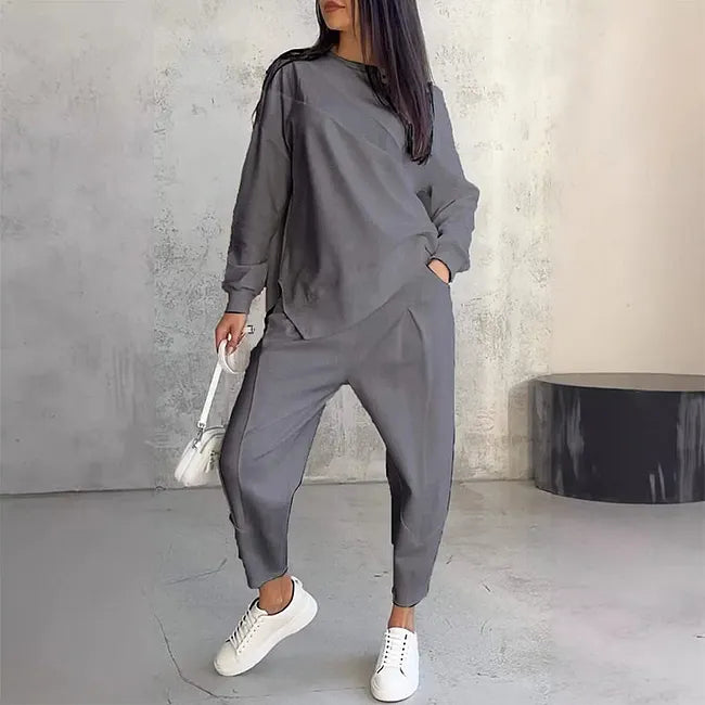 Tashia - Set Composto da Felpa Casual a Maniche Lunghe e Pantaloni da Jogging