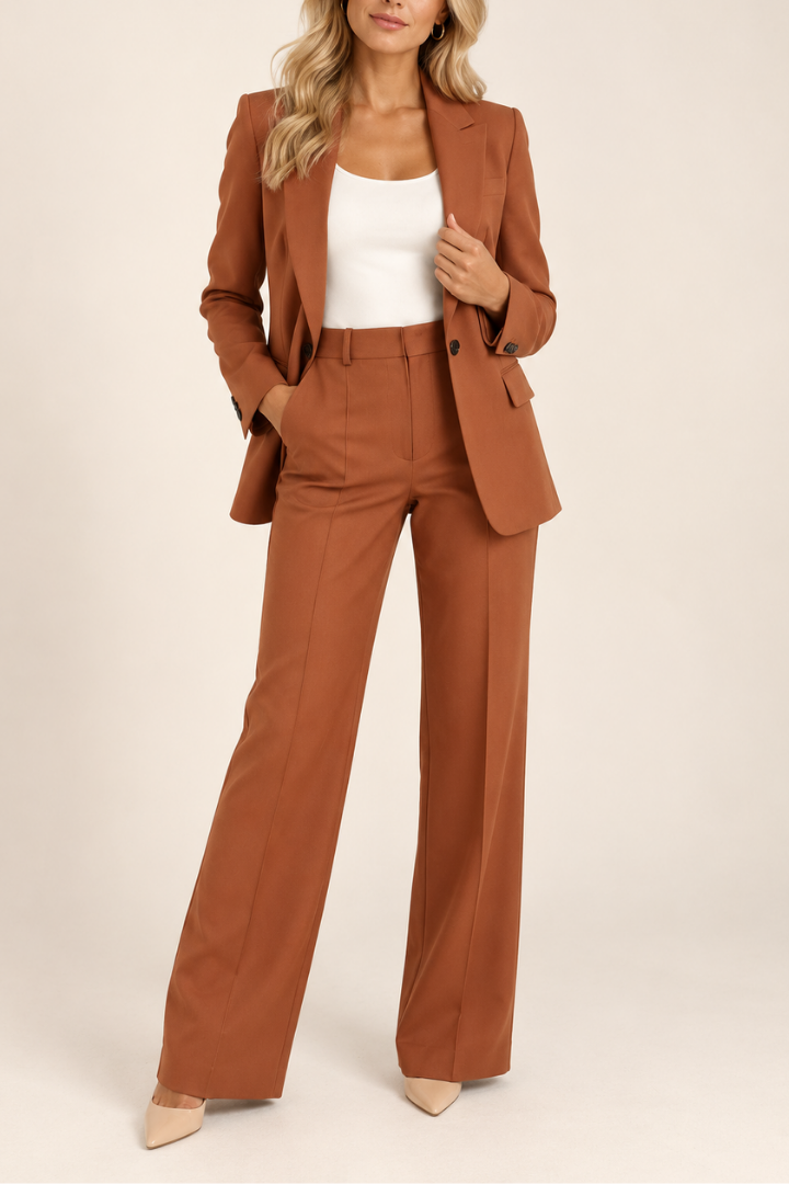 Danyela - Set Composto da Blazer e Pantaloni a Gamba Dritta