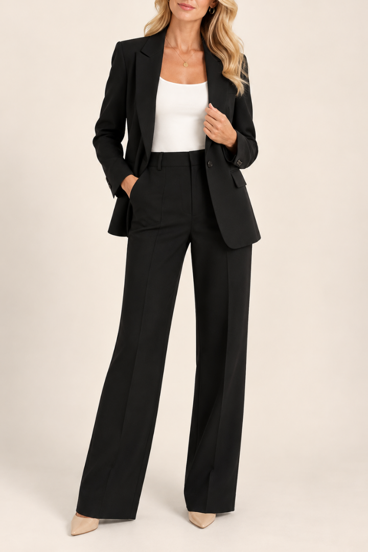 Danyela - Set Composto da Blazer e Pantaloni a Gamba Dritta