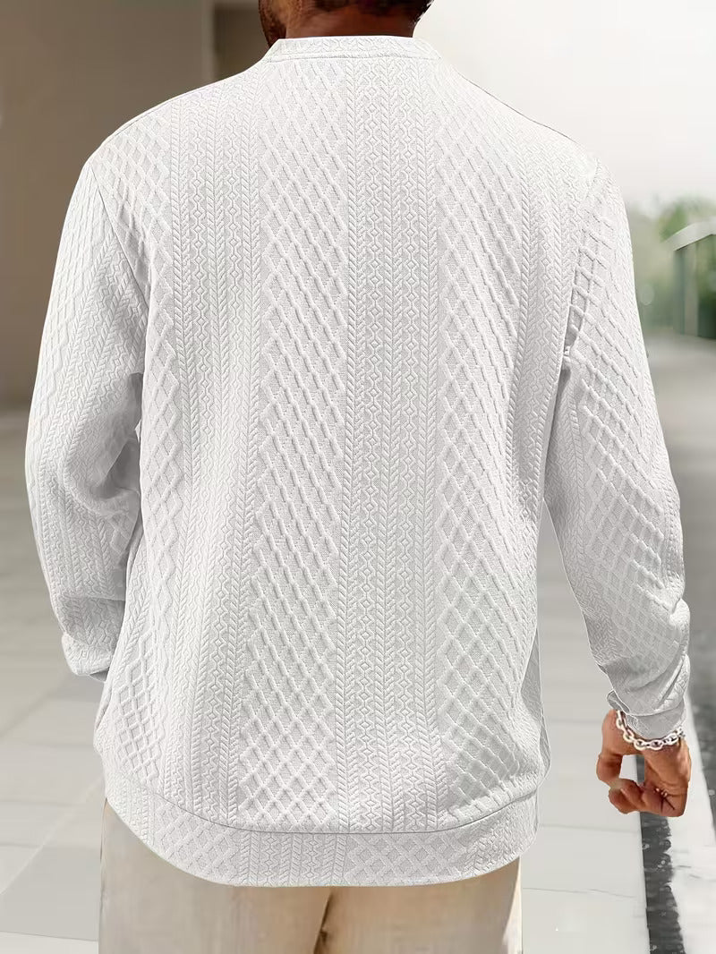 Mathew – Maglione Henley a Maniche Lunghe In Maglia Geometrica