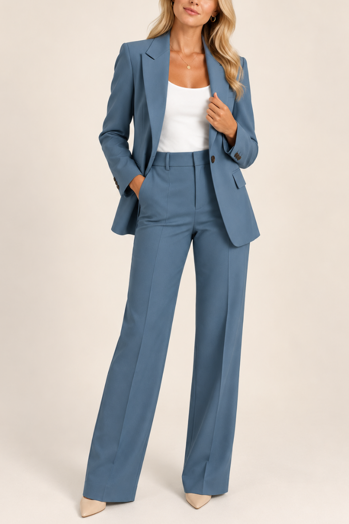 Danyela - Set Composto da Blazer e Pantaloni a Gamba Dritta
