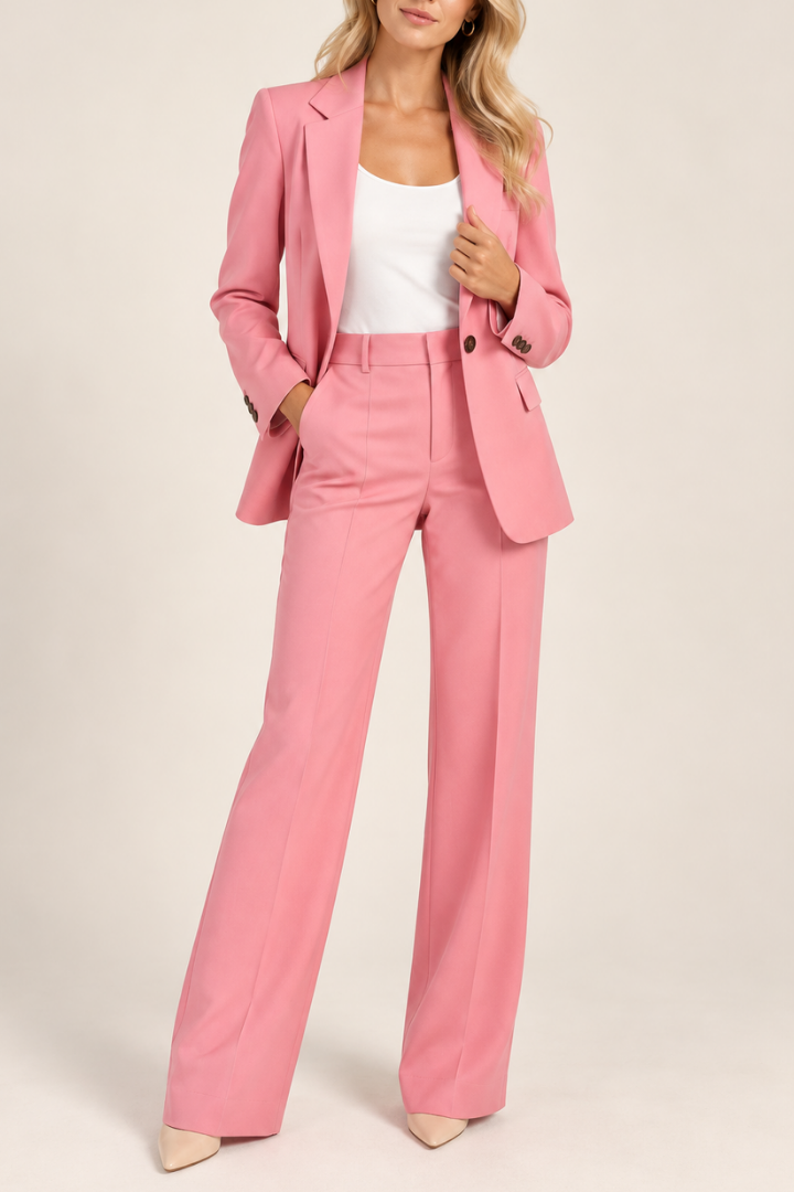 Danyela - Set Composto da Blazer e Pantaloni a Gamba Dritta