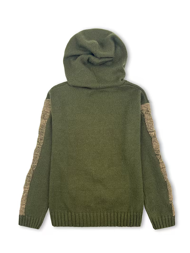 Cypriana - Elegante Maglione Lavorato a Maglia Con Cappuccio