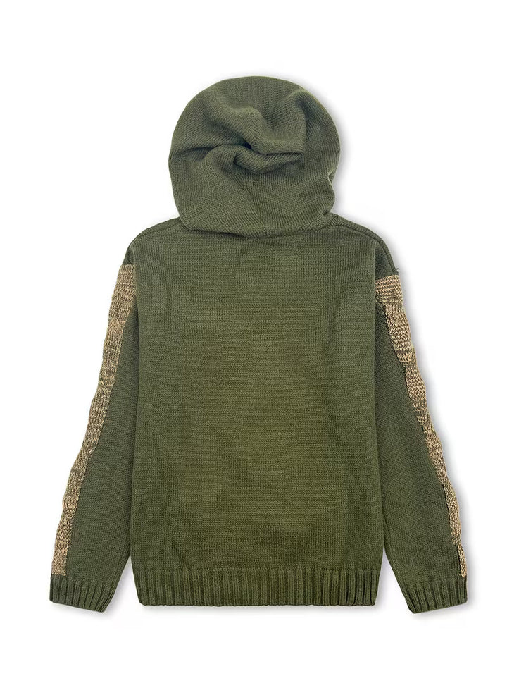 Cypriana - Elegante Maglione Lavorato a Maglia Con Cappuccio