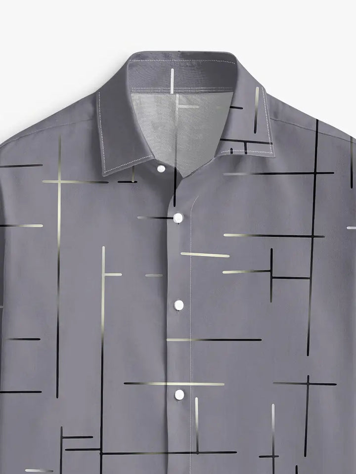 Nerio - Camicia a Maniche Lunghe Con Stampa Geometrica