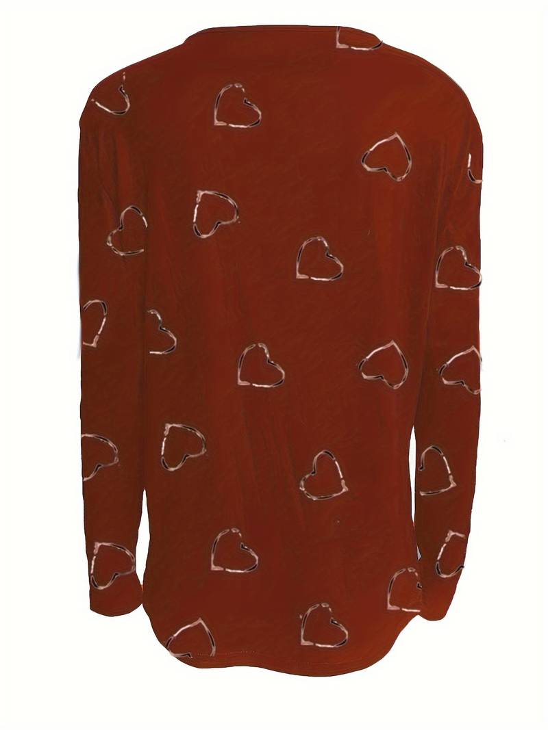 Romisha - Maglietta Con Stampa a Cuori e zip