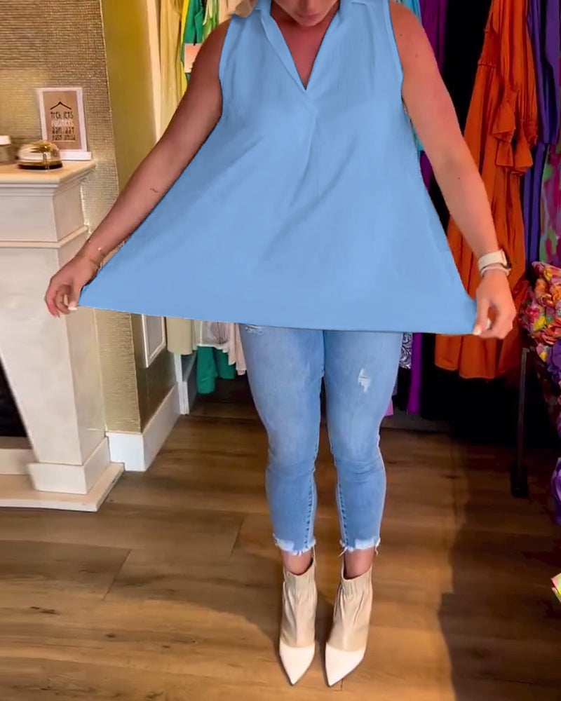 Rowland - Top Senza Maniche Con Volant