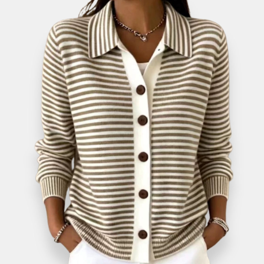 Kerana - Cardigan a Righe Con Bottoni