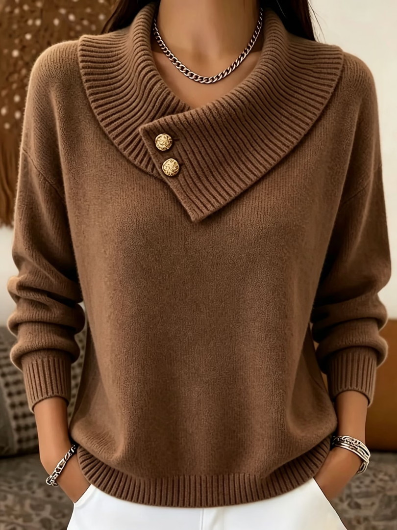 Haliza - Maglione in Maglia a Coste Con Collo a Cappuccio