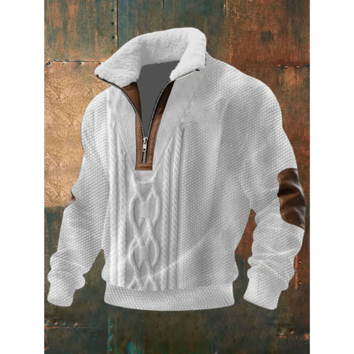 Ibrahima - Maglione In Pile Con Collo Alto e Zip