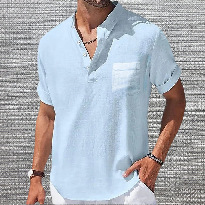 Anthony - Elegante Maglietta a Maniche Corte Con Taschino