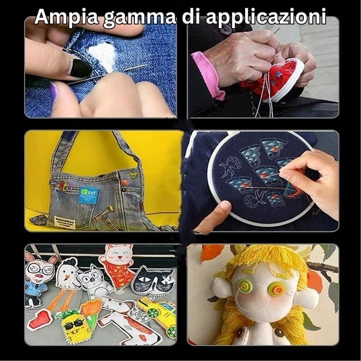 StitchPro - Set Di Aghi Da Cucito In Acciaio Con Cruna Larga