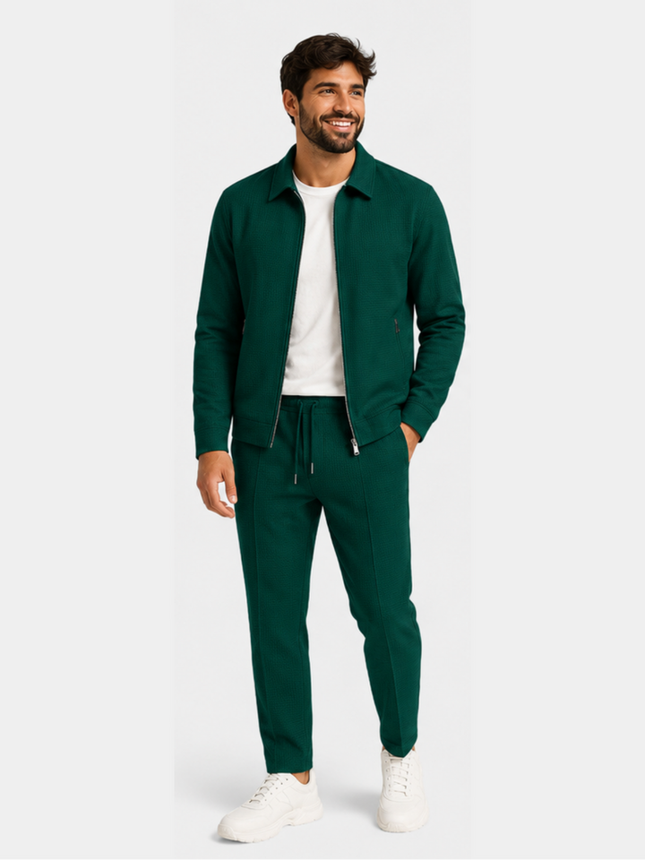 Tobiana - Set Composto Da Giacca Con ZIP a Trama Lavorata E Pantaloni Con Coulisse