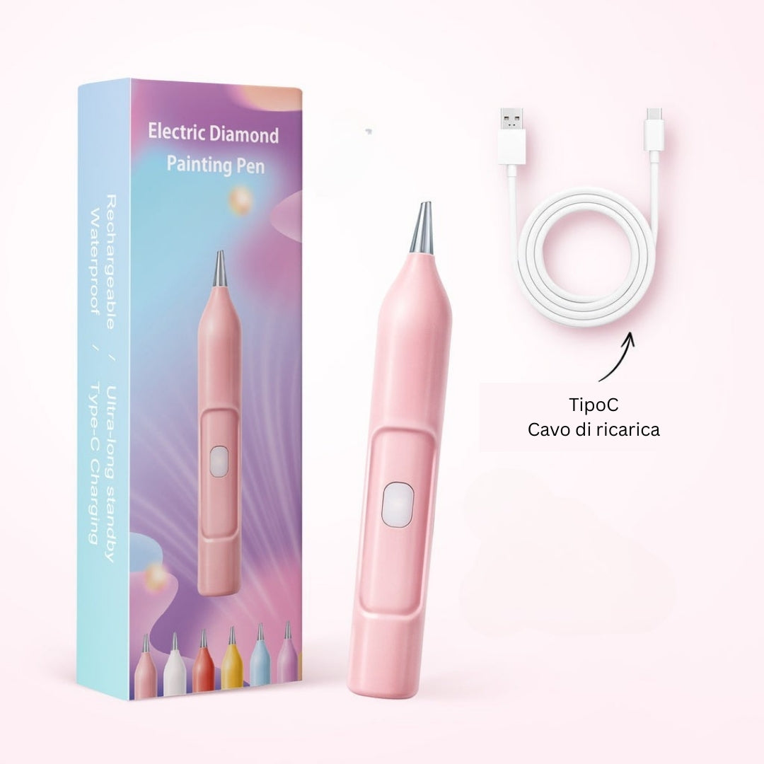 DazzleDot - Penna Diamantata Elettrica per Pittura 6 Colori