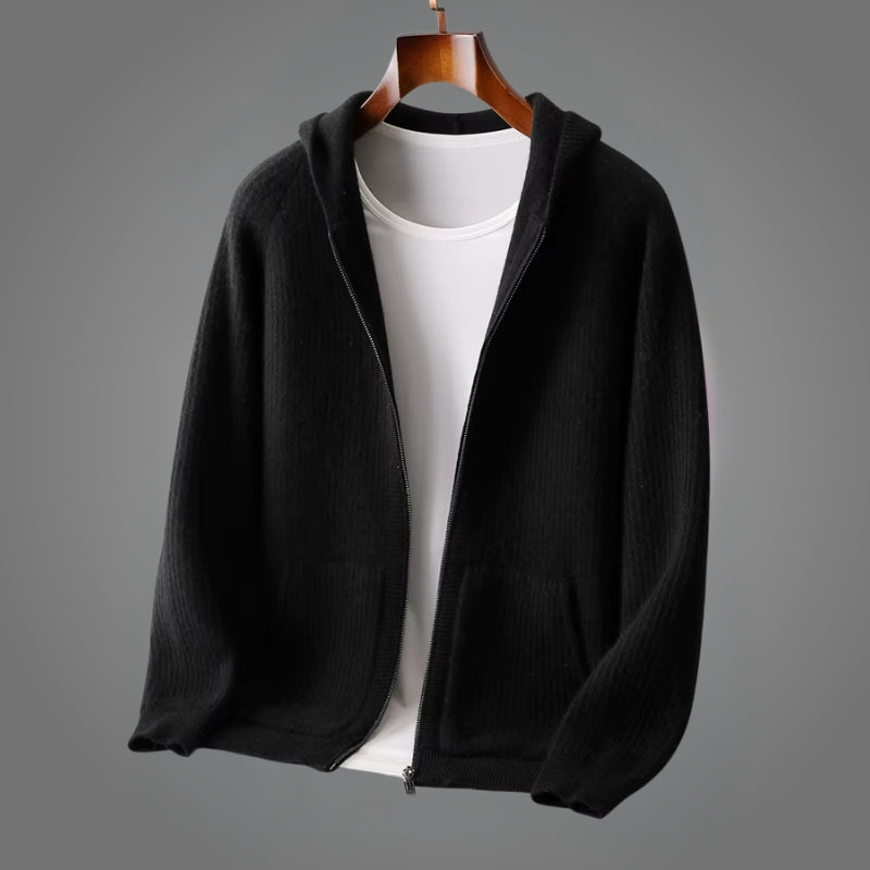 Romain - Felpa Con Cappuccio E Zip Lavorata A Maglia