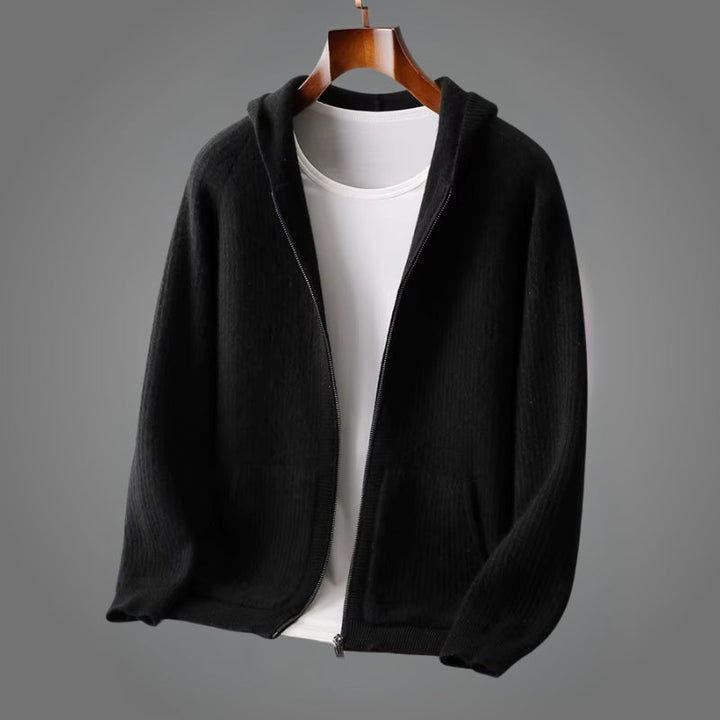 Romain - Felpa Con Cappuccio E Zip Lavorata A Maglia