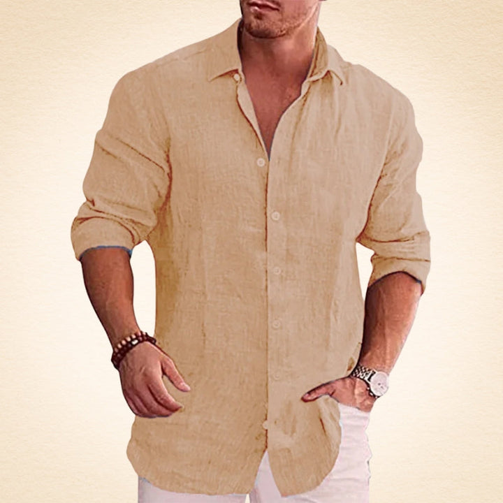 Guillermo - Camicia Casual In Lino A Maniche Lunghe