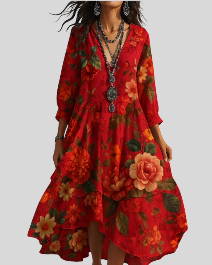 Debra - Abito Stampato Floreale Maxi