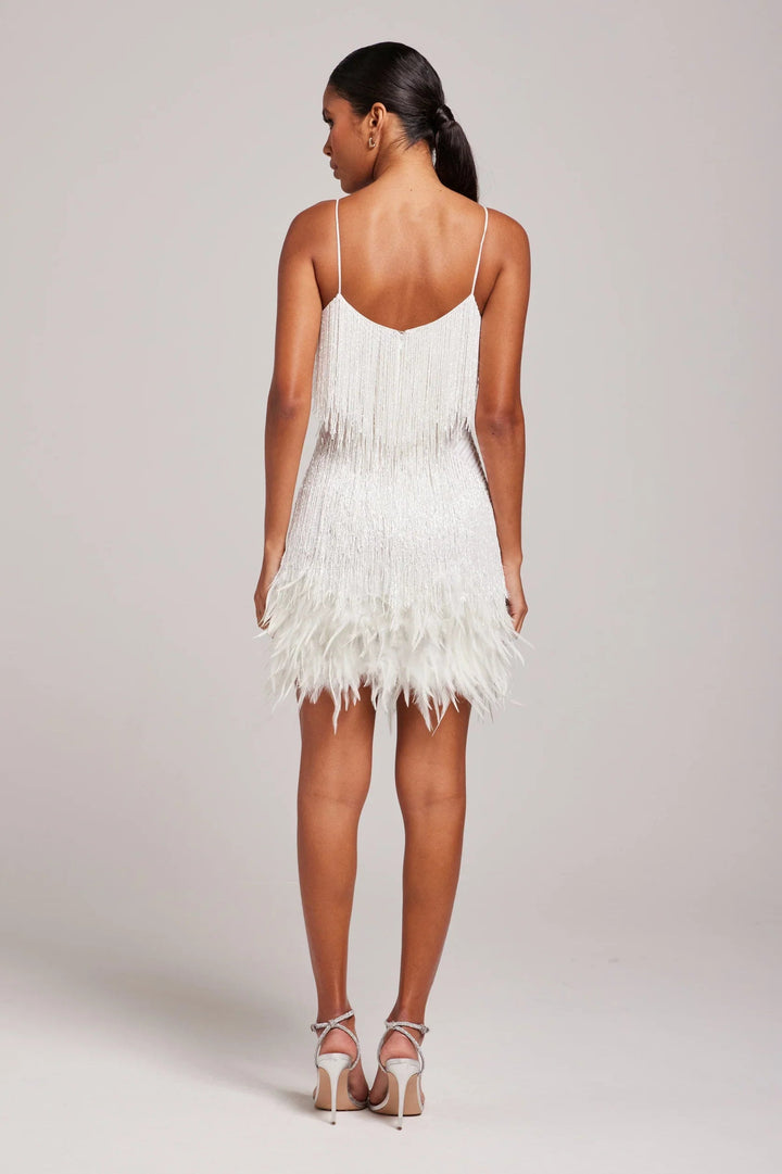 Jemima - Elegante Mini Abito Con Cuciture A Piume
