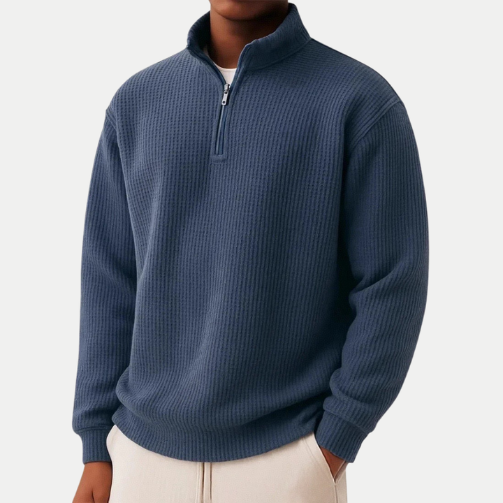 Shachar - Maglione Casual Con zip