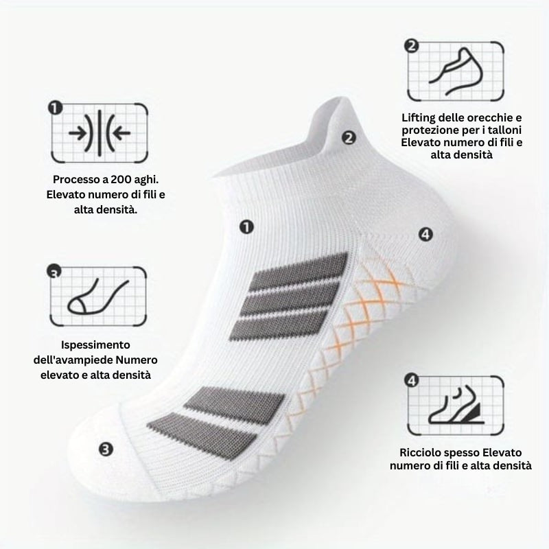 SwiftStep - Calzini Sportivi Traspiranti Con Strisce Antiscivolo