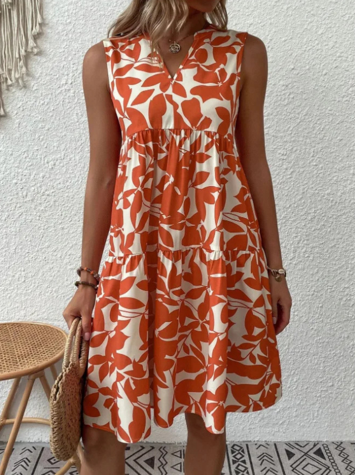 Greysen - Abito Senza Maniche Alla Moda Con Stampa Floreale
