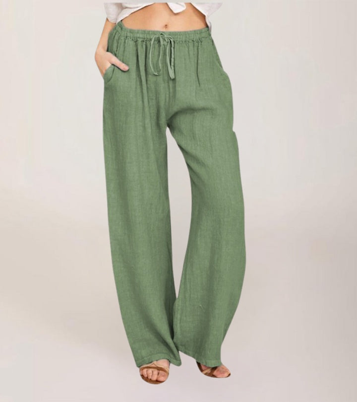 Maialen - Pantaloni Larghi In Lino Per l'estate
