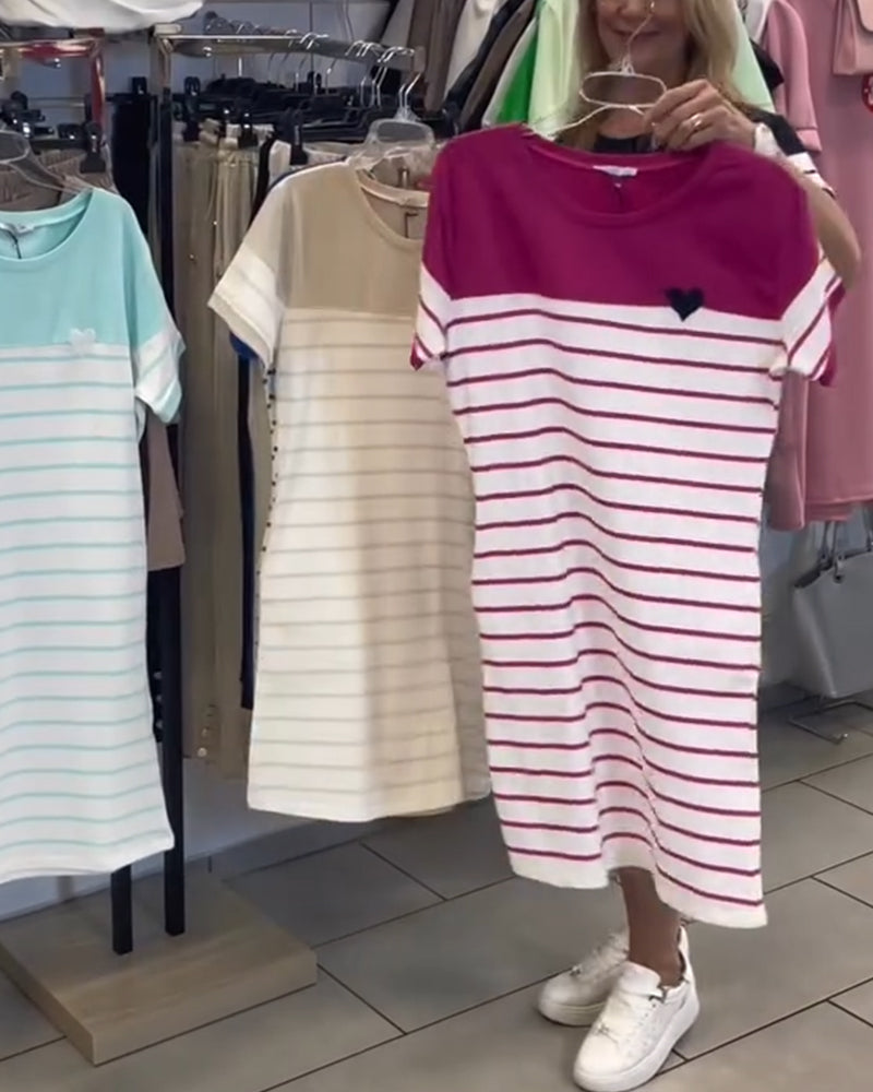 Luella - Abito Casual A Righe Con Scollo Rotondo