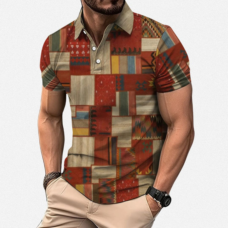 Gasan - Polo a Maniche Corte Multicolore Camicia