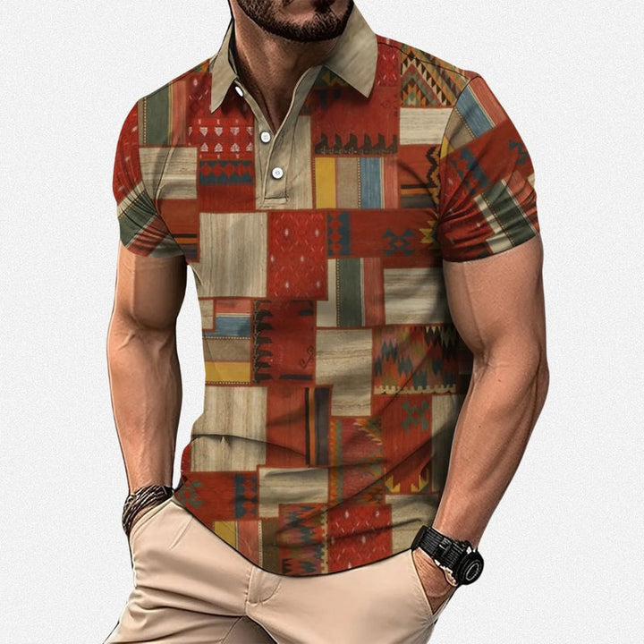 Gasan - Polo a Maniche Corte Multicolore Camicia