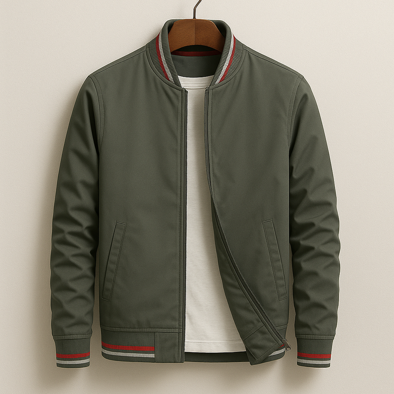 Gleb - Elegante Giacca Bomber Con Dettagli a Righe