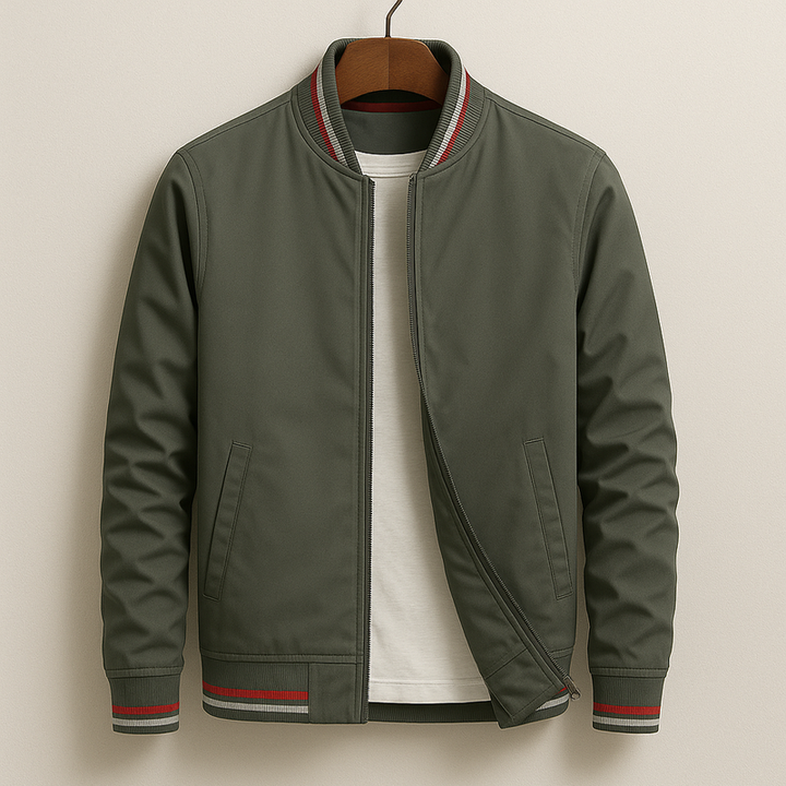 Gleb - Elegante Giacca Bomber Con Dettagli a Righe