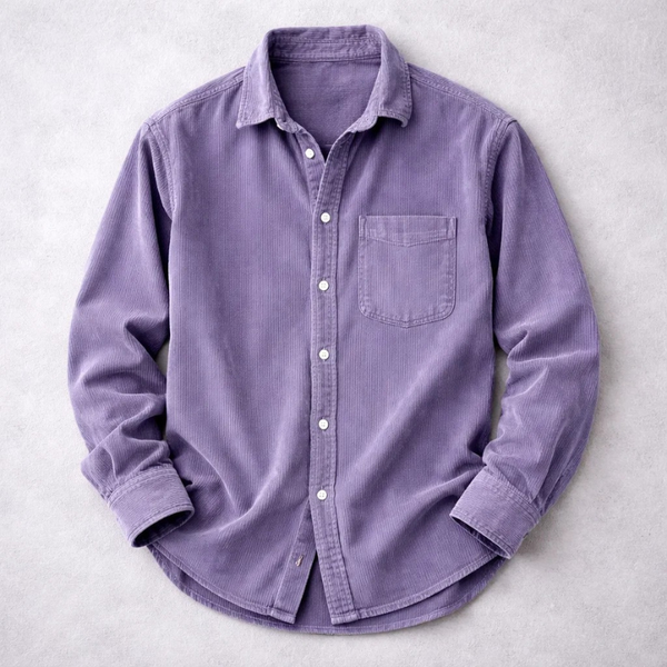 Heshan - Camicia in Velluto a Coste Con Bottoni