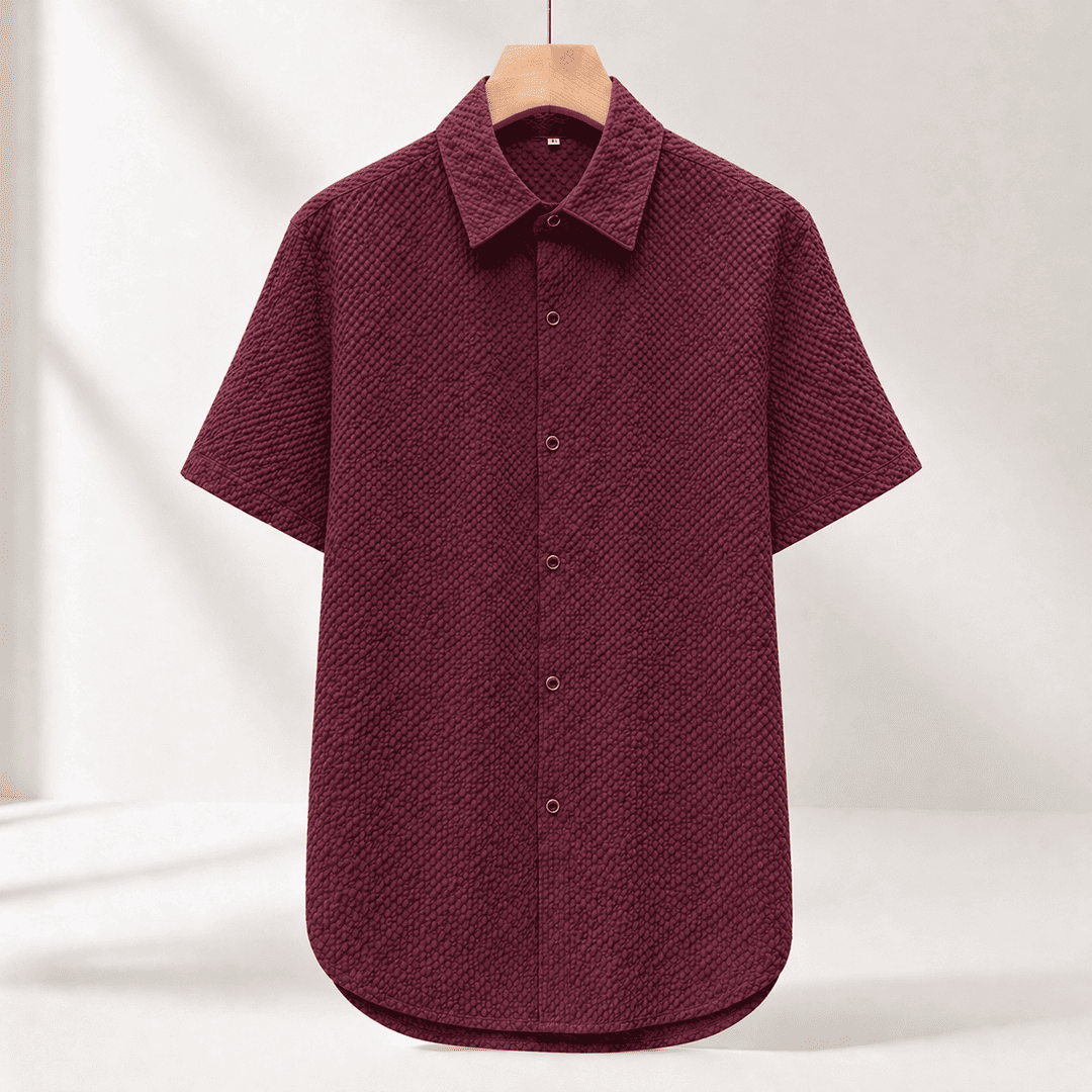 Filipe - Camicia a Maniche Corte Con Trama in Rilievo